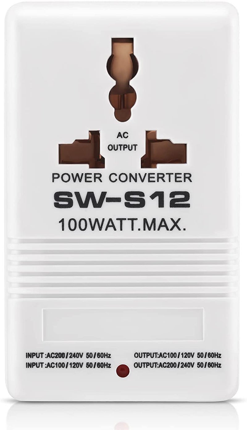 Singway@ Voltage Power Transformer Converter Adapter from 110V to 220V or from 220V to 110V International Standard 2 Prong (SW-S12-100W) - Image 1